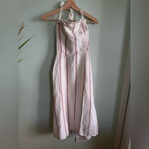 Reformation White and Pink Striped Dress